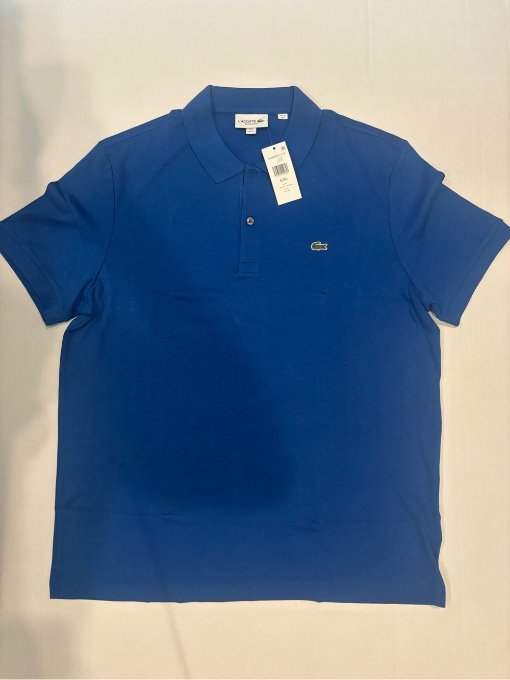 NEW Lacoste Polo T-Shirt Blue Regular Fit Cotton Short Sleeve Shirt 6/XL *Read
